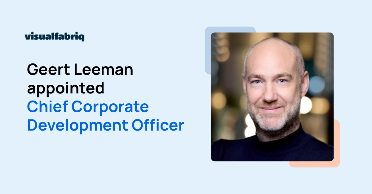 Visualfabriq appoints Geert Leeman as Chief Corporate Development Officer